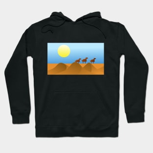 Camels in Desert Landscape Hoodie